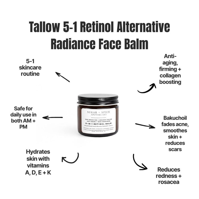 Tallow PM 5-1 Retinol-Alternative Night Repair Balm with Bakuchoil and Vitamin C