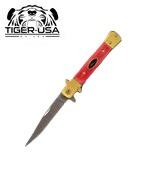 9 Inch Eurotop Stiletto Knife- Wood Handle Available in 5 Colors - AnyTime Blades