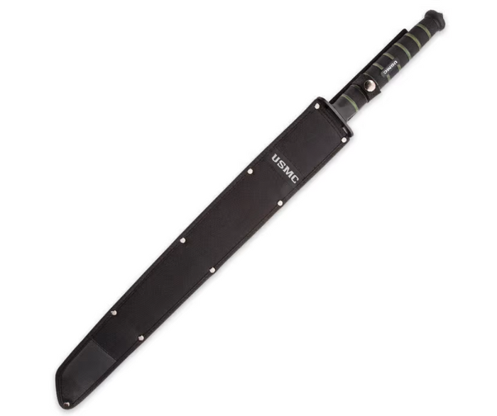 USMC Blackout Combat Tanto Sword with Nylon Sheath - AnyTime Blades