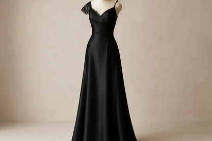 black evening lovely dress for young