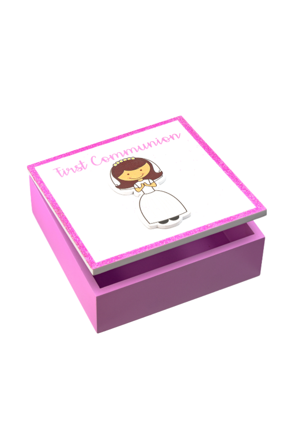 Wooden First Communion Keepsake Box - Girl