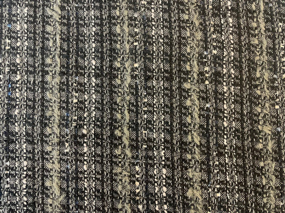 Woven Boucle Lurex Poly /Rayon - Black, Grey, White & Silver